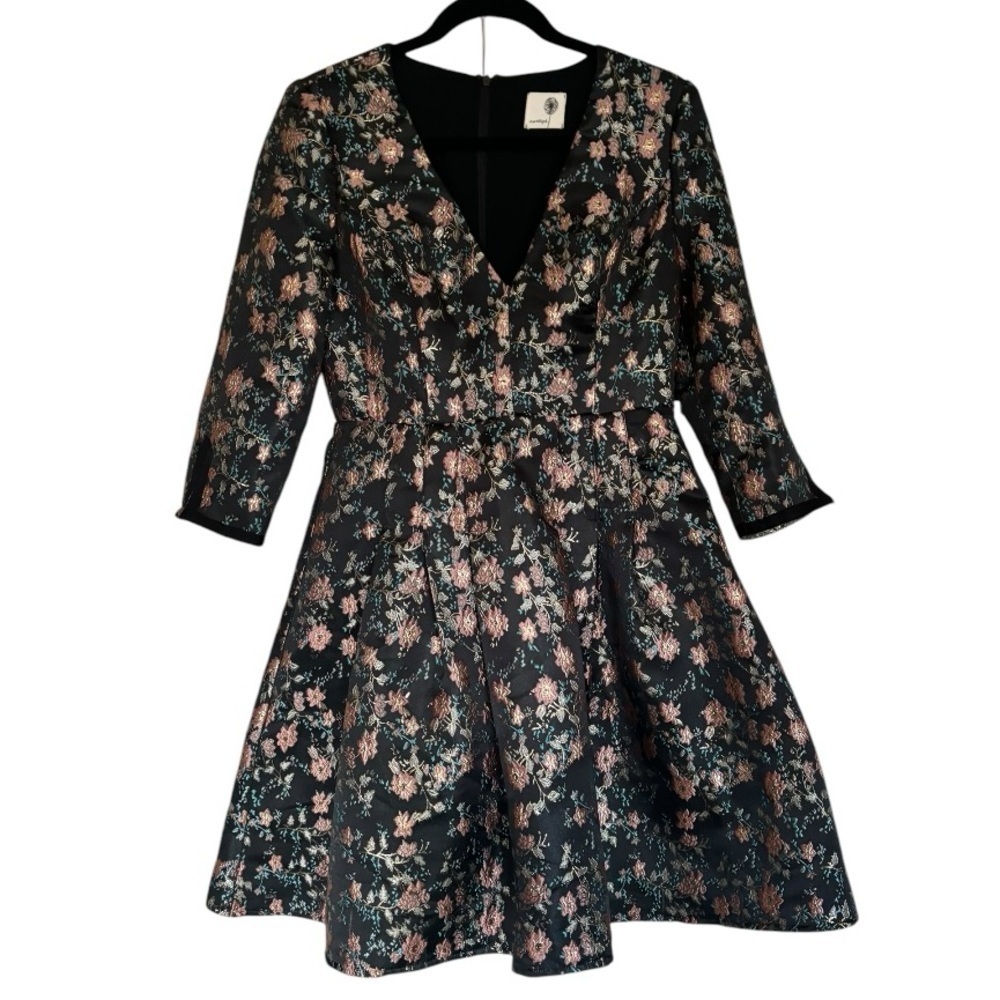 NWT Everleigh Black Brocade Dress Size Large (L)